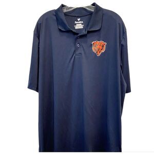 NFL Chicago Bears Polo Shirt Men 2XL XXL Fanatics Navy Short Sleeve LOGO EUC